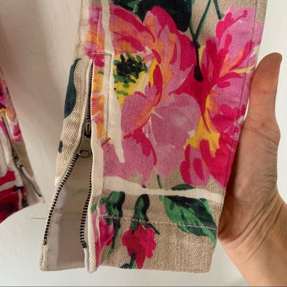 Dolce & Gabbana Floral Print Skinny Jeans With Ankle Zip - Picture 9 of 13